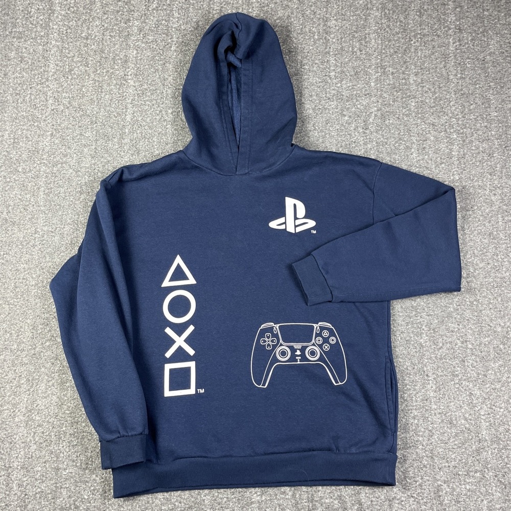 PlayStation 5 Youth Hoodie Sweatshirt Boys 18 Navy Graphic Long Sleeve Gamer